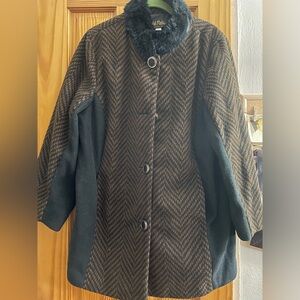 Bob Mackie Faux Fur Mid Length Jacket